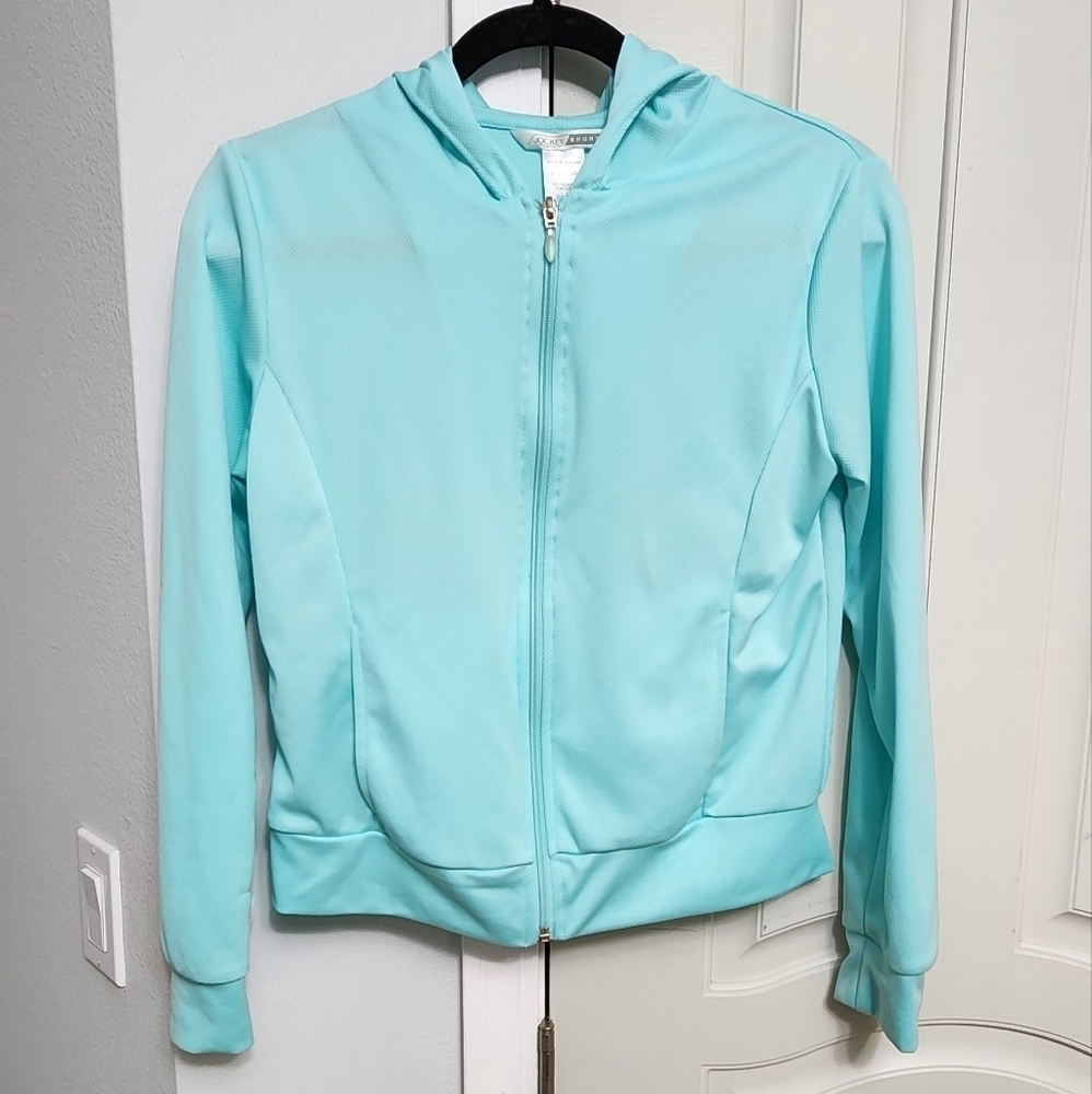 Jockey Sport Aqua Blue Athletic Hoodie  M